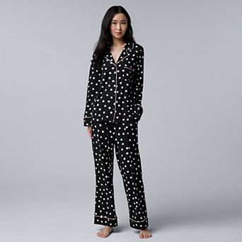 Women's Simply Vera Vera Wang Cozy Long Sleeve Pajama Top & Pajama Bottoms Set