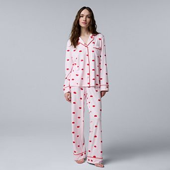 Women's Simply Vera Vera Wang Cozy Long Sleeve Pajama Top & Pajama Bottoms Set