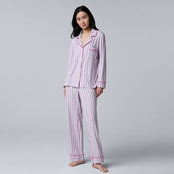 Women's Simply Vera Vera Wang Cozy Long Sleeve Pajama Top & Pajama Bottoms Set