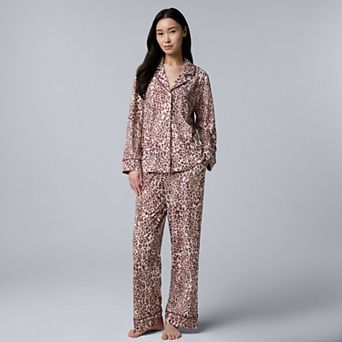 Women's Simply Vera Vera Wang Cozy Long Sleeve Pajama Top & Pajama Bottoms Set