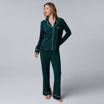 Women's Simply Vera Vera Wang Cozy Long Sleeve Pajama Top & Pajama Bottoms Set