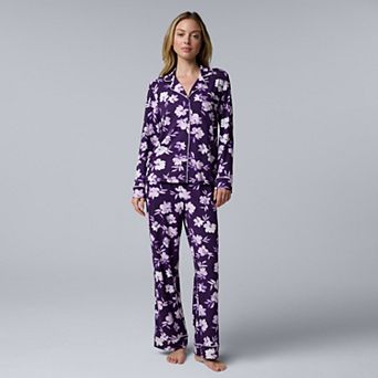 Women's Simply Vera Vera Wang Cozy Long Sleeve Pajama Top & Pajama Bottoms Set