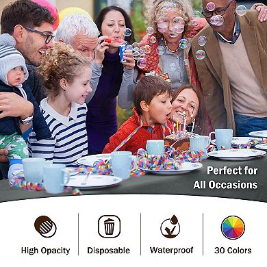 Disposable Plastic Table Covers 54 in. x 108 in. Rectangular Party Tablecloths, 12 Pack