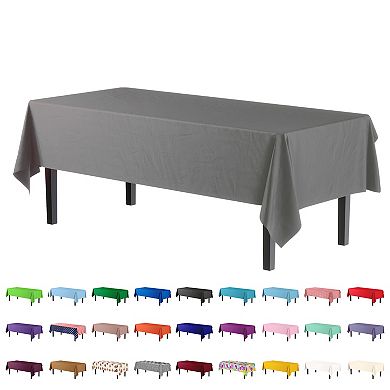 Disposable Plastic Table Covers 54 in. x 108 in. Rectangular Party Tablecloths, 12 Pack
