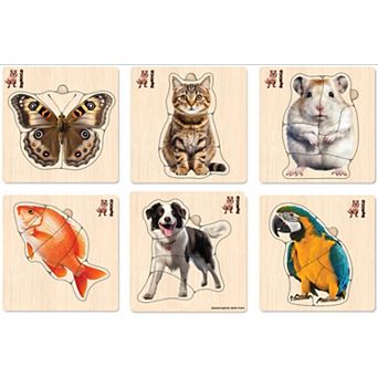 QUOKKA Large Wooden Puzzles  Realistic Birds, Animals & Fish Montessori Puzzles for Kids 2-4