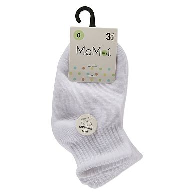 3 Pairs Infant Ribbed Non-Skid Ankle Socks