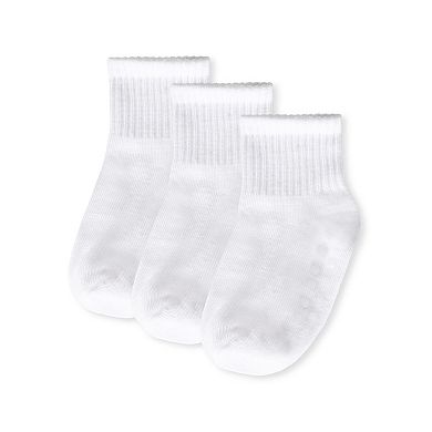 3 Pairs Infant Ribbed Non-Skid Ankle Socks