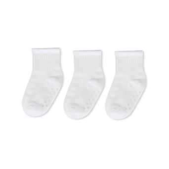 3 Pairs Infant Ribbed Non-Skid Ankle Socks