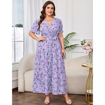 white christmas dresses Plus Size Casual Midi Dress with Pockets main image 1