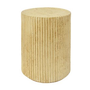 MGO Cylindrical Side Table, Wood-like texture, Antique brown Color