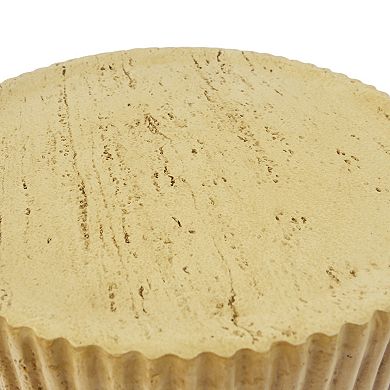 MGO Cylindrical Side Table, Wood-like texture, Antique brown Color