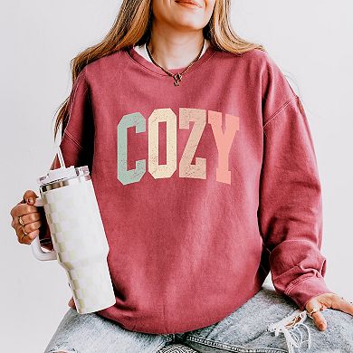 Cozy Arched Pastel - Women's Lightweight Garment Dyed Sweatshirt