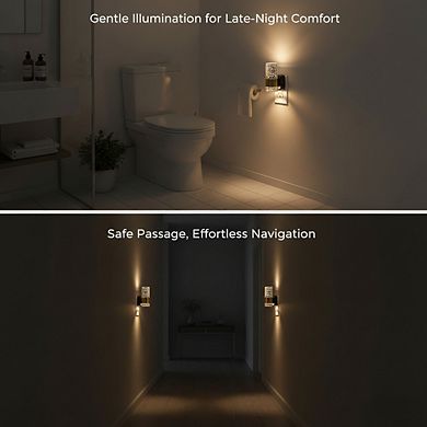 Dimmable LED Night Light Plug into Wall 2 Pack with Adjustable Brightness