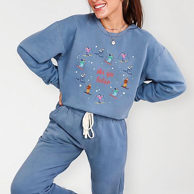 Ski Ya Later Heart - Women's Lightweight Garment Dyed Sweatshirt