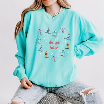 Ski Ya Later Heart - Women's Lightweight Garment Dyed Sweatshirt