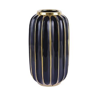 CERAMIC GOLD BLACK ORNAMENTAL VASE DECOR