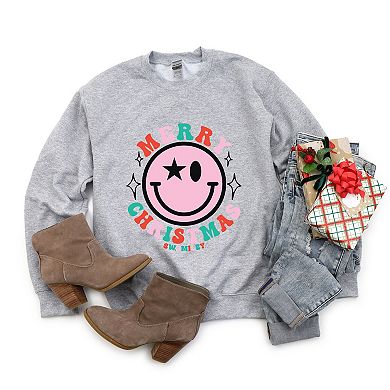 S.W.Smiley Merry Christmas Smiley - Women's Graphic Sweatshirt
