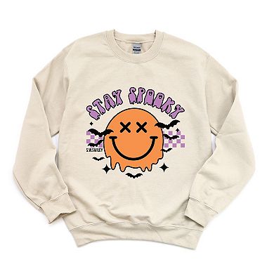 S.W.Smiley Stay Spooky Smiley Bats - Women's Graphic Sweatshirt