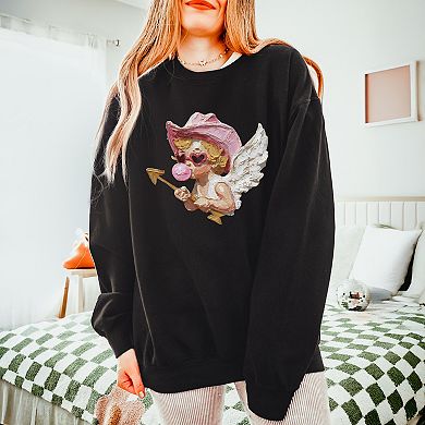 Cupid Heart Eyes Paint - Women's Lightweight Garment Dyed Sweatshirt