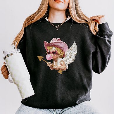 Cupid Heart Eyes Paint - Women's Lightweight Garment Dyed Sweatshirt