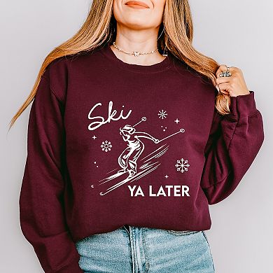 Ski Ya Later Snowflake - Women's Graphic Sweatshirt
