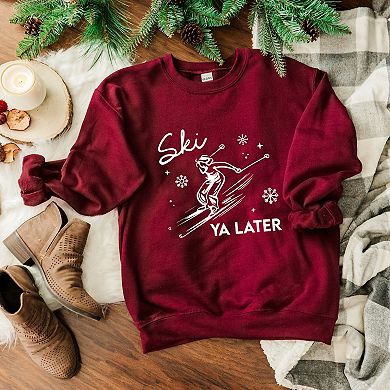 Ski Ya Later Snowflake - Women's Graphic Sweatshirt
