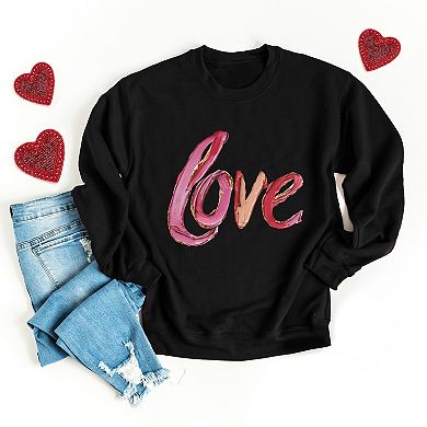Love Cursive Paint - Women's Graphic Sweatshirt