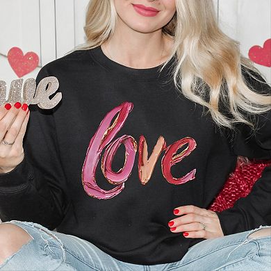 Love Cursive Paint - Women's Graphic Sweatshirt