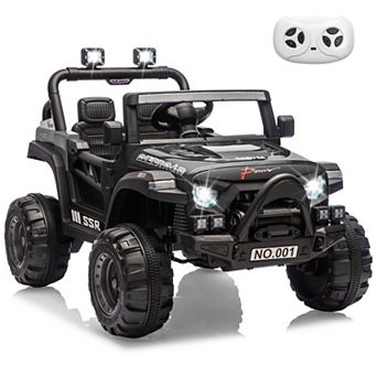 12V Kids Ride-On Truck Car, Battery Powered Vehicles with Remote, Music, LED Lights, Suspension