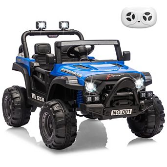 12V Kids Ride-On Truck Car, Battery Powered Vehicles with Remote, Music, LED Lights, Suspension