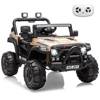 12V Kids Ride-On Truck Car, Battery Powered Vehicles with Remote, Music, LED Lights, Suspension