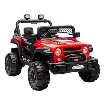 12V Kids Electric Ride-On Truck with Remote, 3 Speeds, 6MPH Max, Suspension, LED Lights, Music