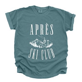 Aprés Ski Lift Outline - Women's Garment Dyed Graphic T-Shirt