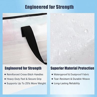 Heavy Duty Moving Bags with Zippers - 8 Pack Storage Totes, Water-Resistant & Foldable