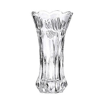 TULIPS PATTERN GLASS ORNAMENTAL VASE