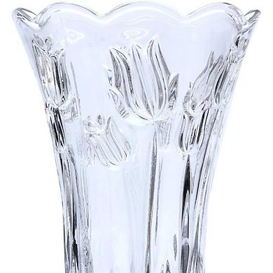 TULIPS PATTERN GLASS ORNAMENTAL VASE