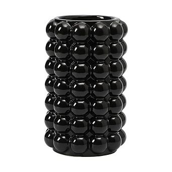 BLACK BUBBLE CERAMIC BOHO ORNAMENTAL VASE