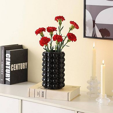 BLACK BUBBLE CERAMIC BOHO ORNAMENTAL VASE
