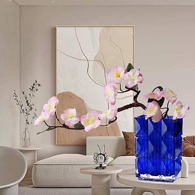 MODERN HANDMADE BLUE CRYSTAL ORNAMENTAL VASE