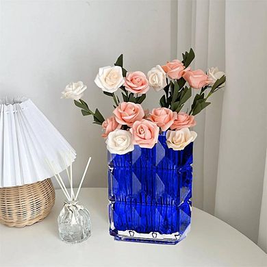MODERN HANDMADE BLUE CRYSTAL ORNAMENTAL VASE