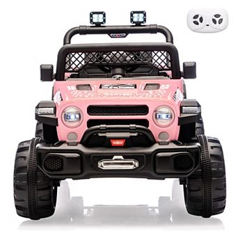 12V Kids Electric Ride-On Truck with Remote, 3 Speeds, 6MPH Max, Suspension, LED Lights, Music