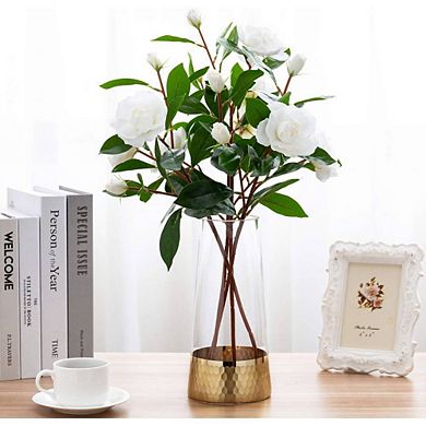 ORNAMENTAL VASE WITH HAMMERED BASE ACCENT