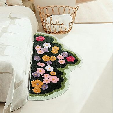 Green Moss Leaf Rug - Non-slip, 3D, Washable, Soft for Bath, Bed, Kitchen, Living