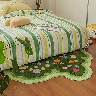 Green Moss Leaf Rug - Non-slip, 3D, Washable, Soft for Bath, Bed, Kitchen, Living