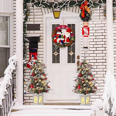 3-Foot Pre-Lit Snow Flocked Christmas Tree