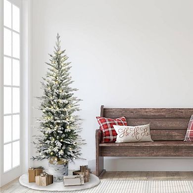 Pre-Lit Flocked Arctic Fir Christmas Tree