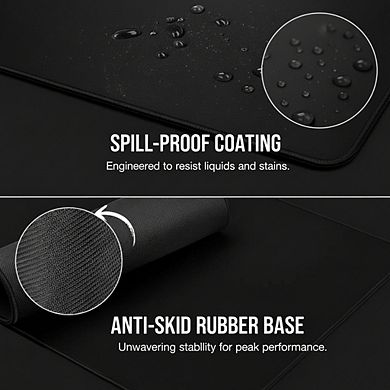 Premium Spill-Proof Cloth Gaming Mouse Pad Extended XL - Black