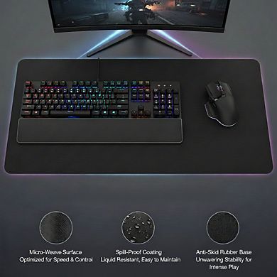 Premium Spill-Proof Cloth Gaming Mouse Pad Extended XL - Black