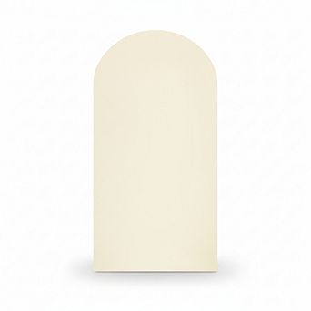 7.2 ft Double Color Arch Backdrop Cover, White & Beige Stretch Spandex for Wedding & Birthday Decor