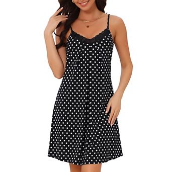 Women's Nightgown V-Neck Chemise Sleepwear Lace Nightwear Soft Lingerie Nightshirts Pajama Dress